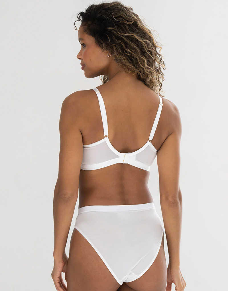 Pour Moi Geo Sculpt Non-Wired Bralette White