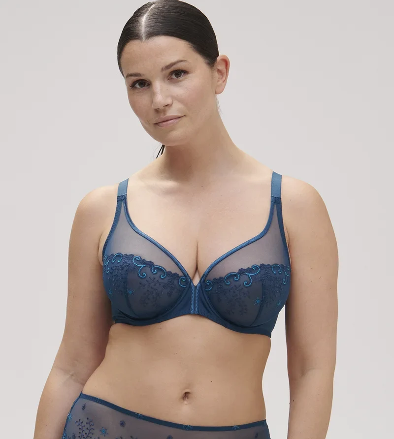 Simone Perele - Delice Sheer Plunge Bra Prestige Blue