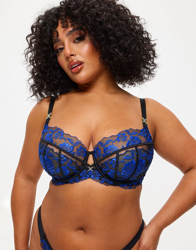 Ann Summers Endless Attraction Balcony Bra Black/Blue
