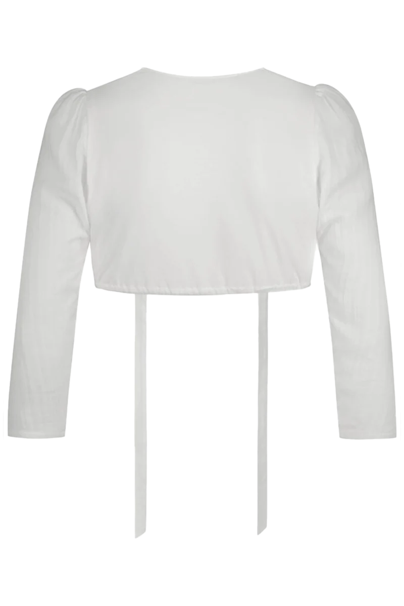 Dirndlbluse mit 7/8- Ärmeln und Spitze