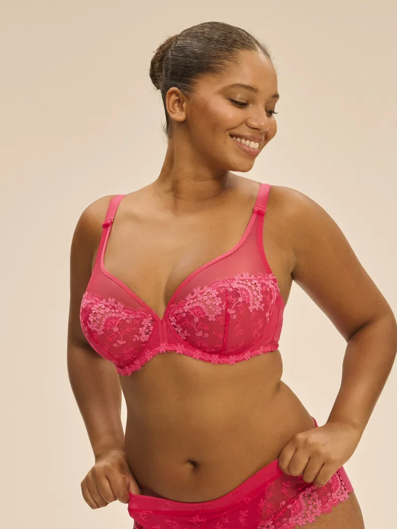 Simone Perele – Wish Sheer Plunge Bra Fabulous Pink
