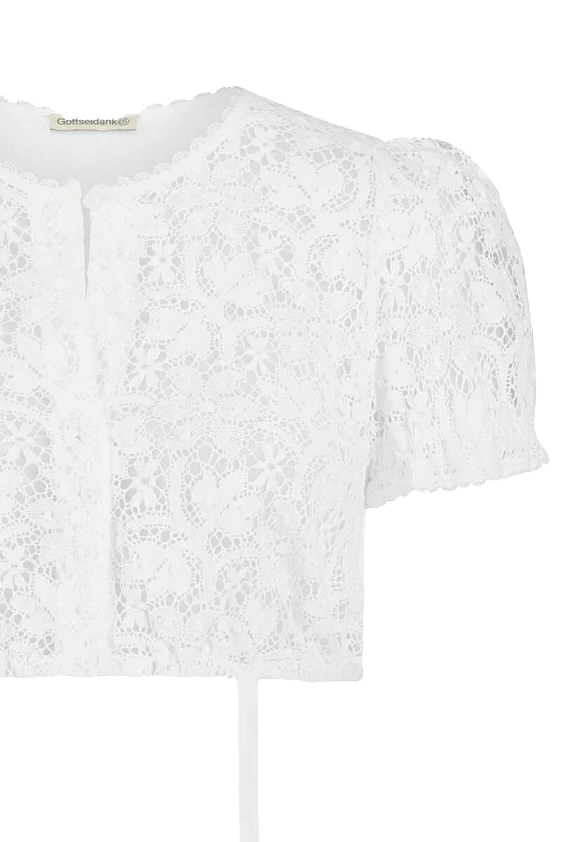 Dirndlbluse hochgeschlossen aus Spitze