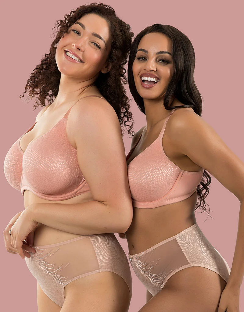 Parfait Pearl Unlined Seamless Minimizer Bra Peach Pink