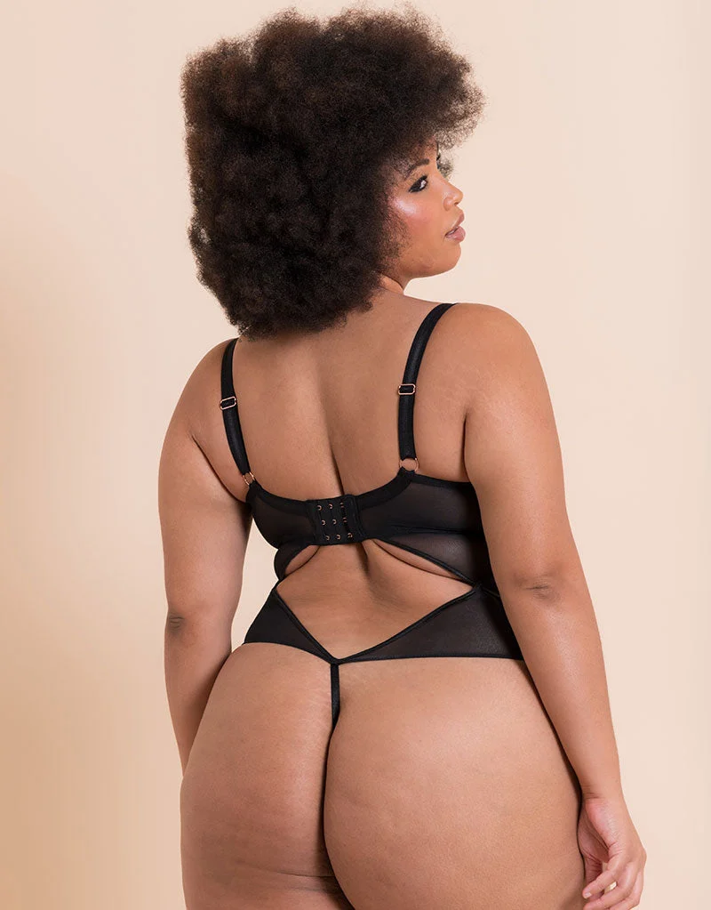 Scantilly Suspense Plunge Bodysuit Black