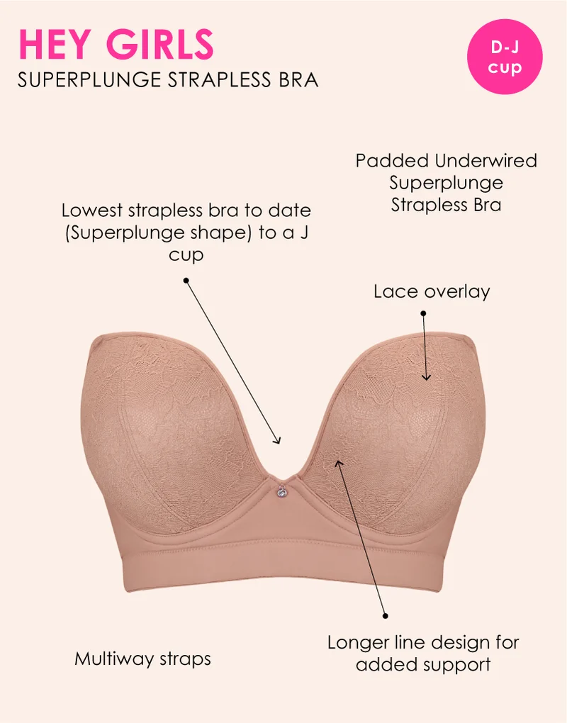 Curvy Kate Hey Girls SuperPlunge Strapless Multiway Bra Latte