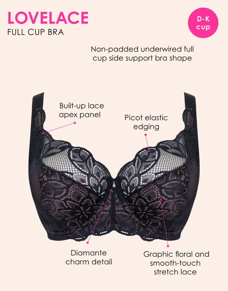 Curvy Kate Lovelace Full Cup Side Support Bra Black/ Taupe