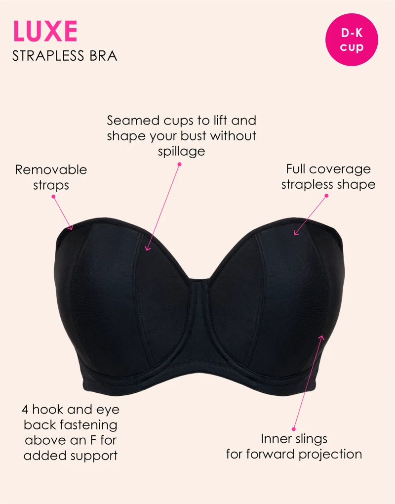 Curvy Kate Luxe Strapless Multiway Bra Jet Black