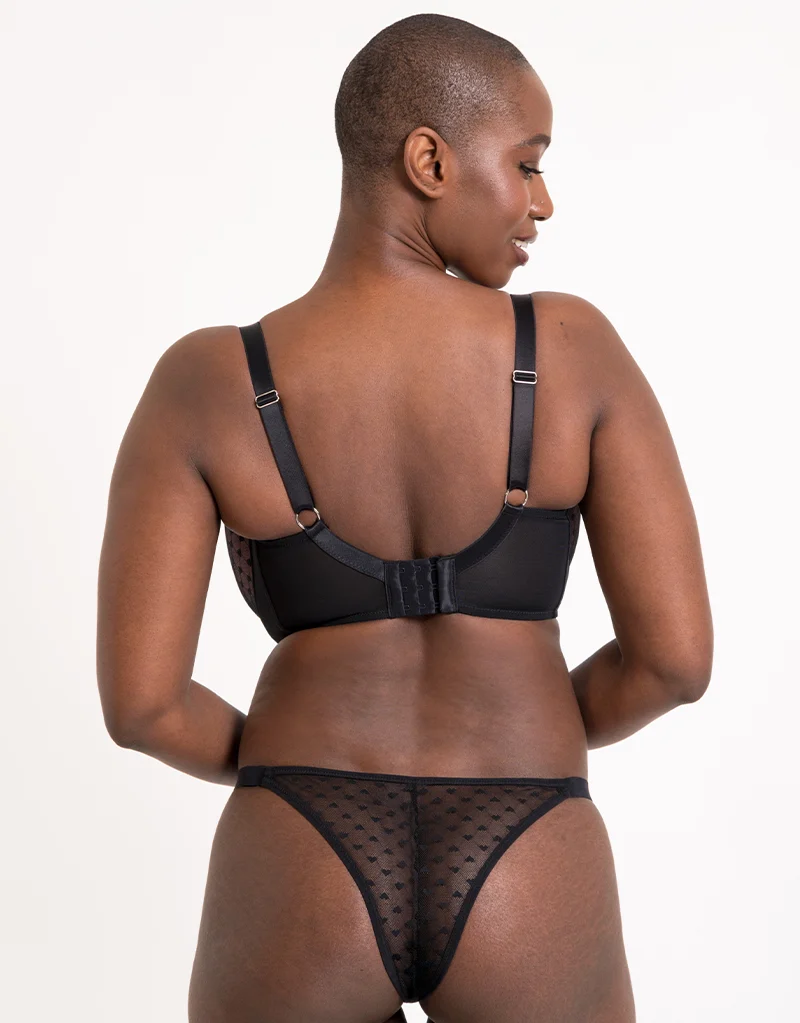 Curvy Kate Boost Heartbreaker Padded Balcony Bra Black/Pink