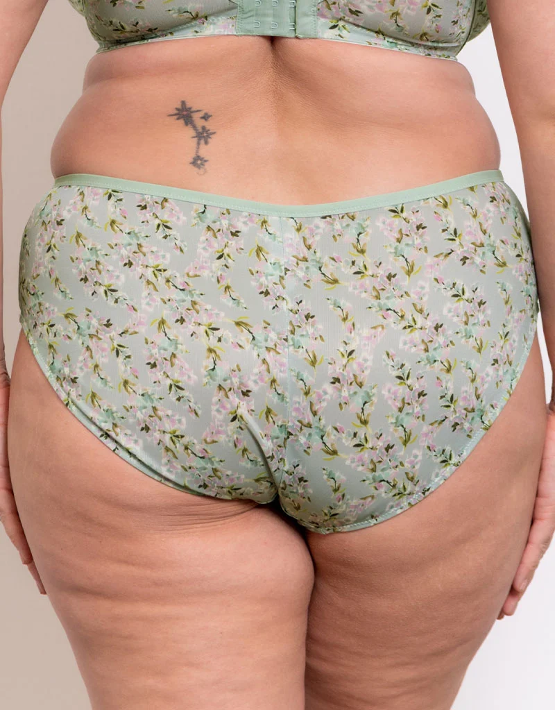 Adella Kin Aura Full Brief Sage Green Print