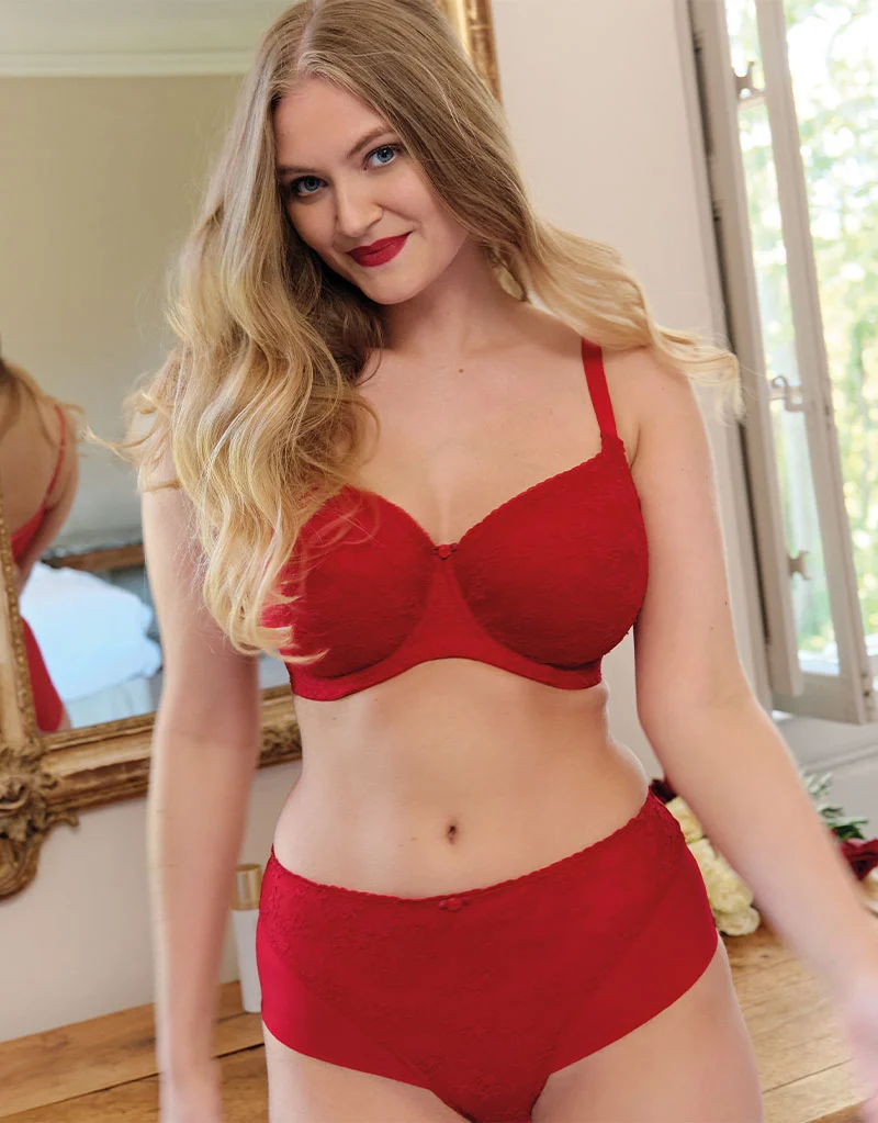 Panache Tango Lace Deep Brief Scarlet Red