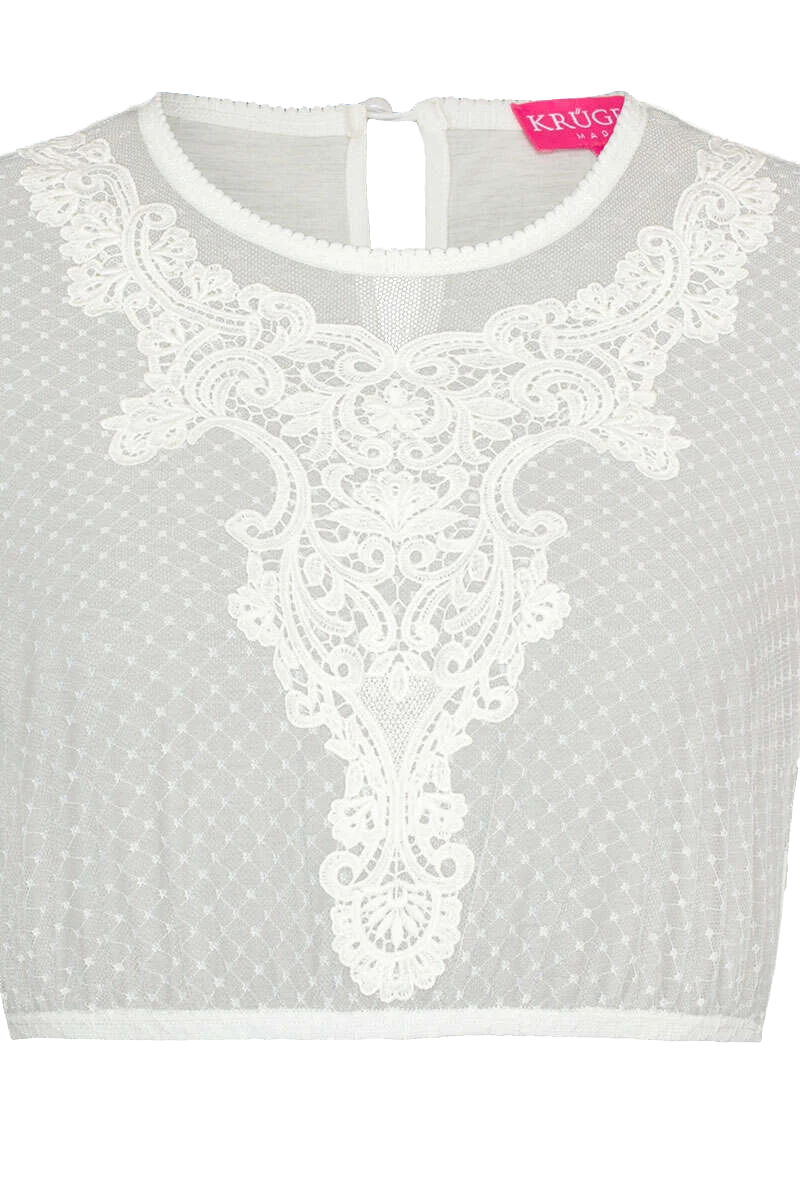 Damen Dirndl Bluse transparent