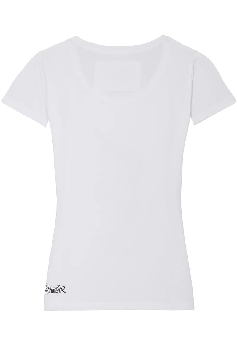 Damen T-Shirt mit Aperolglas und Glitzersteinen - weiß
