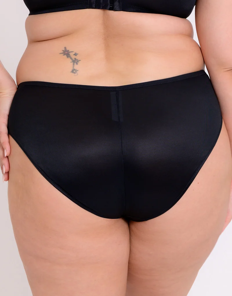 Adella Hera Lace High Leg Brief Black/Pink