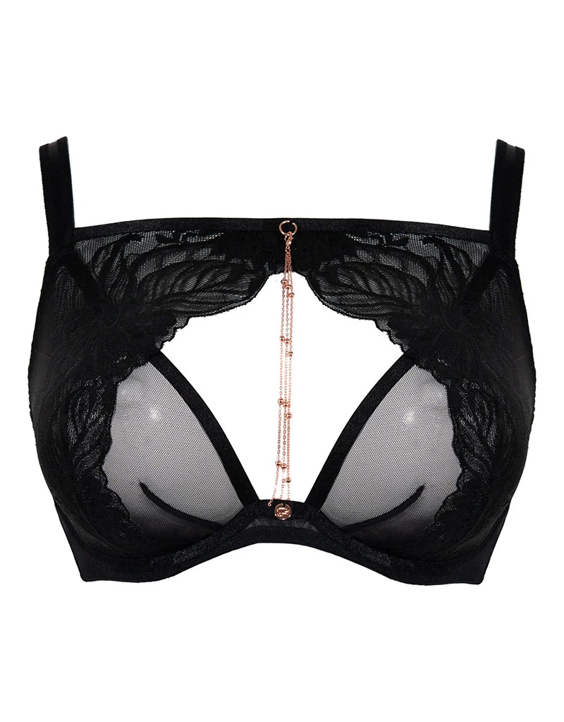 Scantilly Unveiled Deep Plunge Bra Black