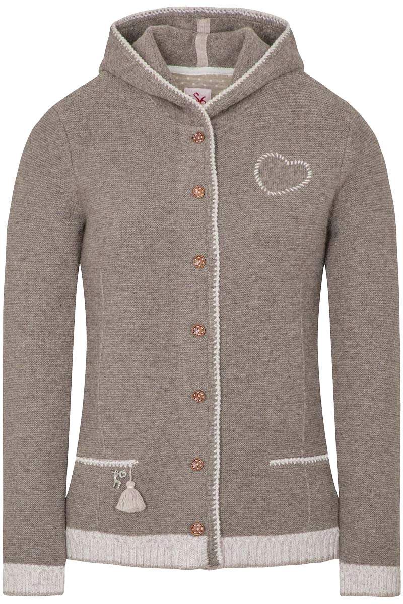 Damen Strickjacke lang mit Kapuze