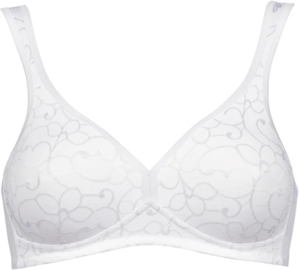 Triumph Elegant Cotton Damen Miederwaren BH kurz Mittelträger ohne Bügel white