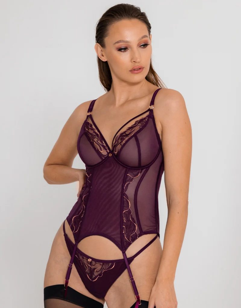 Scantilly Fascinate Plunge Basque Plum