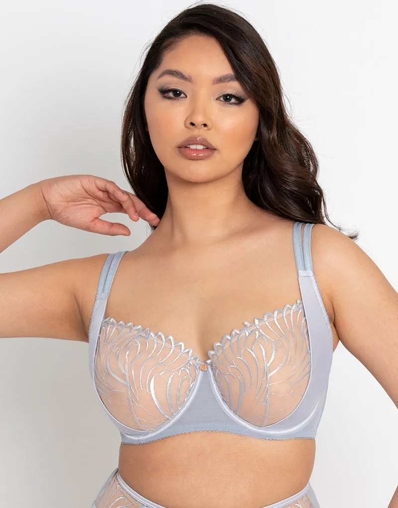 Scantilly Fallen Angel Balcony Bra Silvery Blue