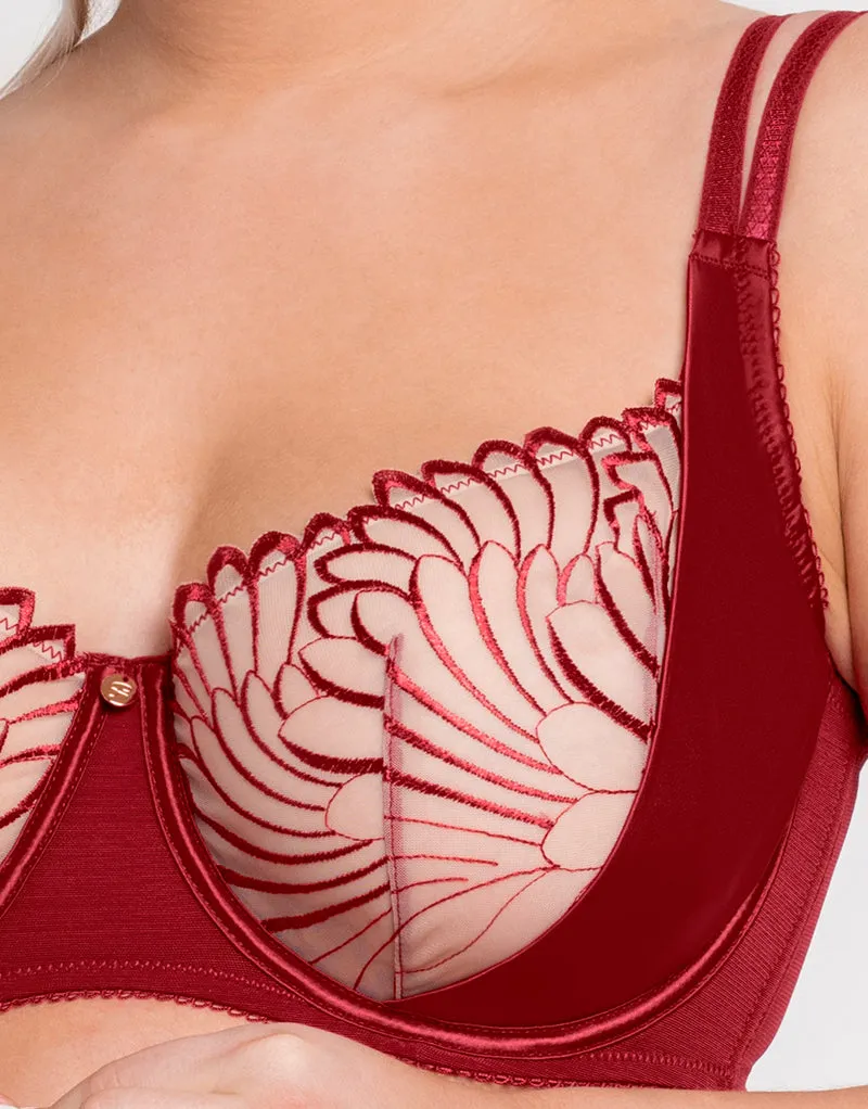 Scantilly Fallen Angel Balcony Bra Garnet Red