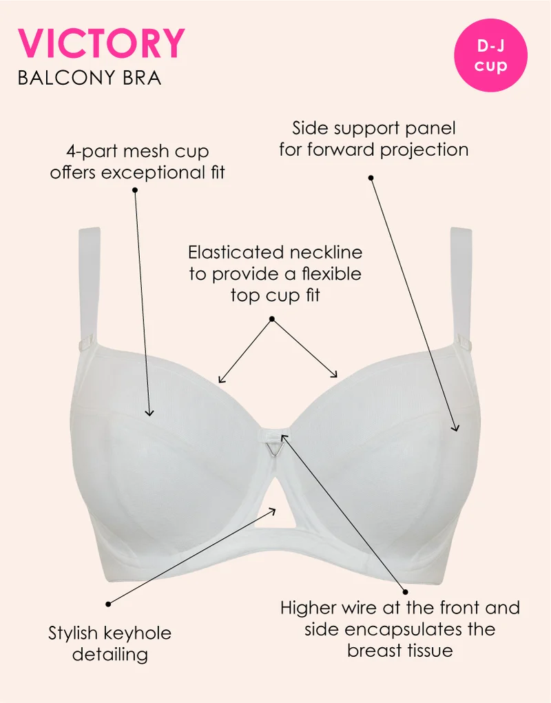 Curvy Kate Victory Side Support Balcony Bra White