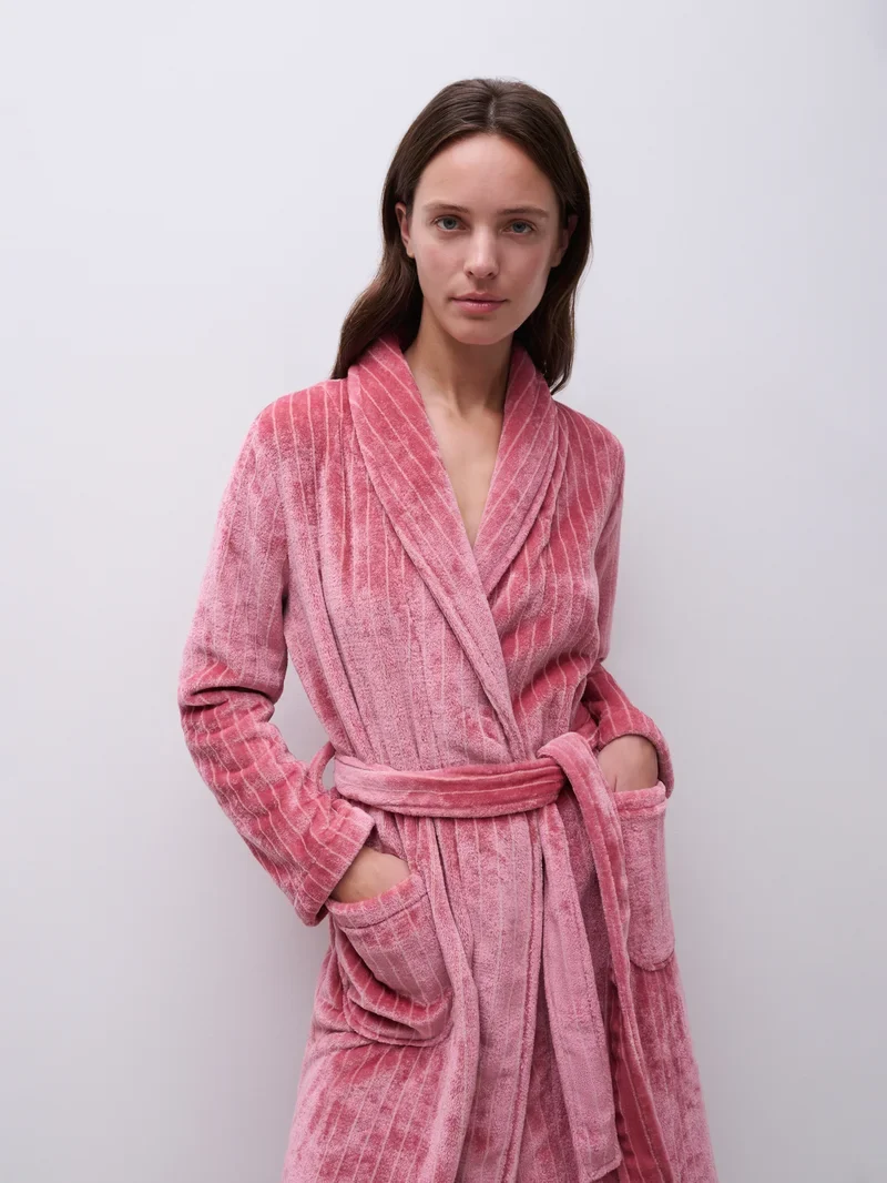 Femilet - Teddy-Bademantel Misty Rose / Malvewood