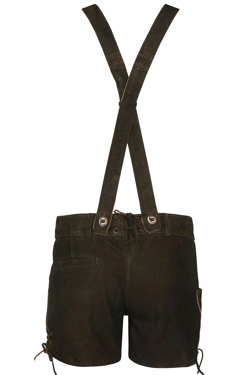 Damen Lederhose kurz mit Träger