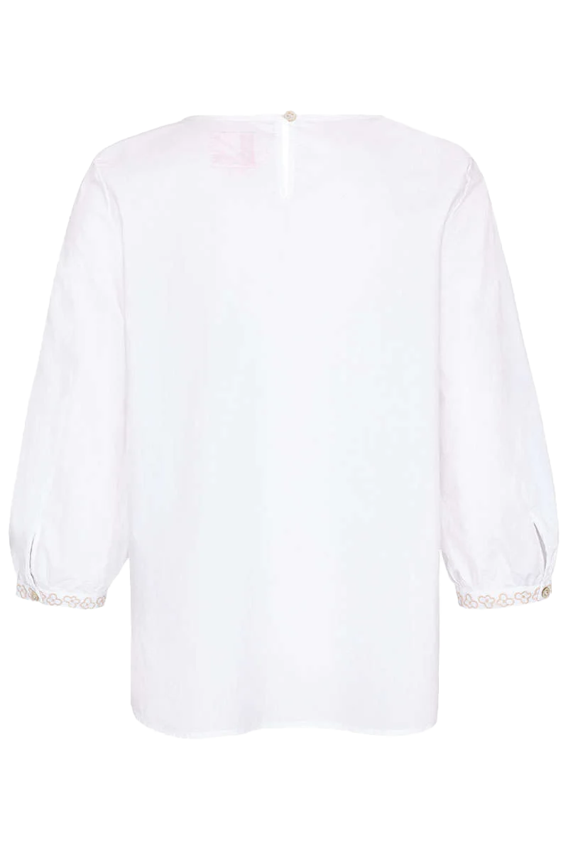 Damenbluse mit Blumenpatches 3/4- Arm
