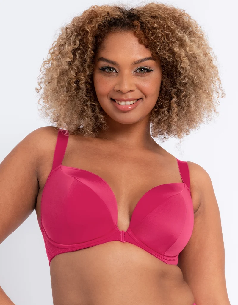 Curvy Kate Superplunge Kiss Padded Plunge Bra Hot Pink
