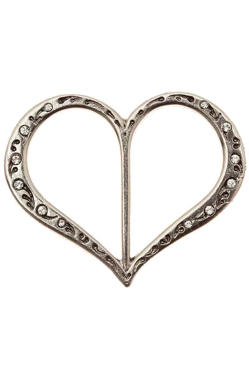Dirndlspange Tuchspange Herz mit Glitzersteinen