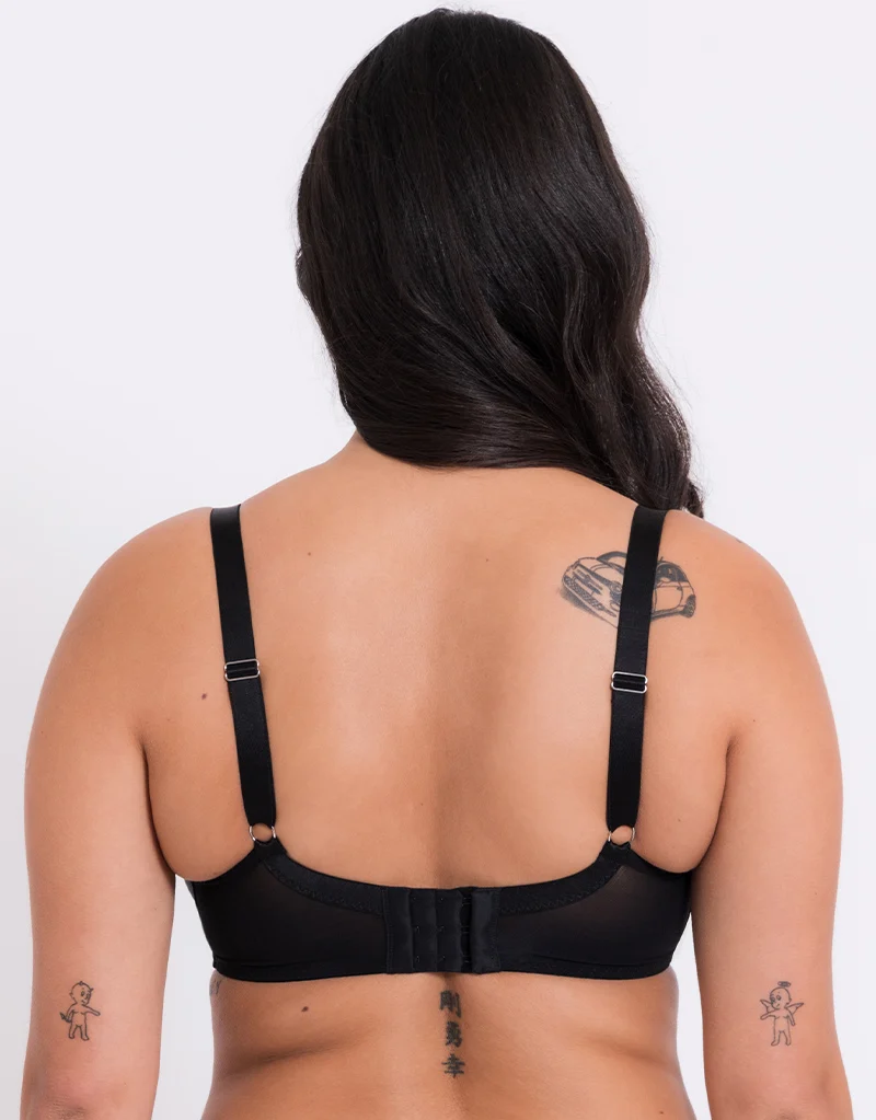 Curvy Kate Stand Out Scooped Plunge Bra Black Sparkle