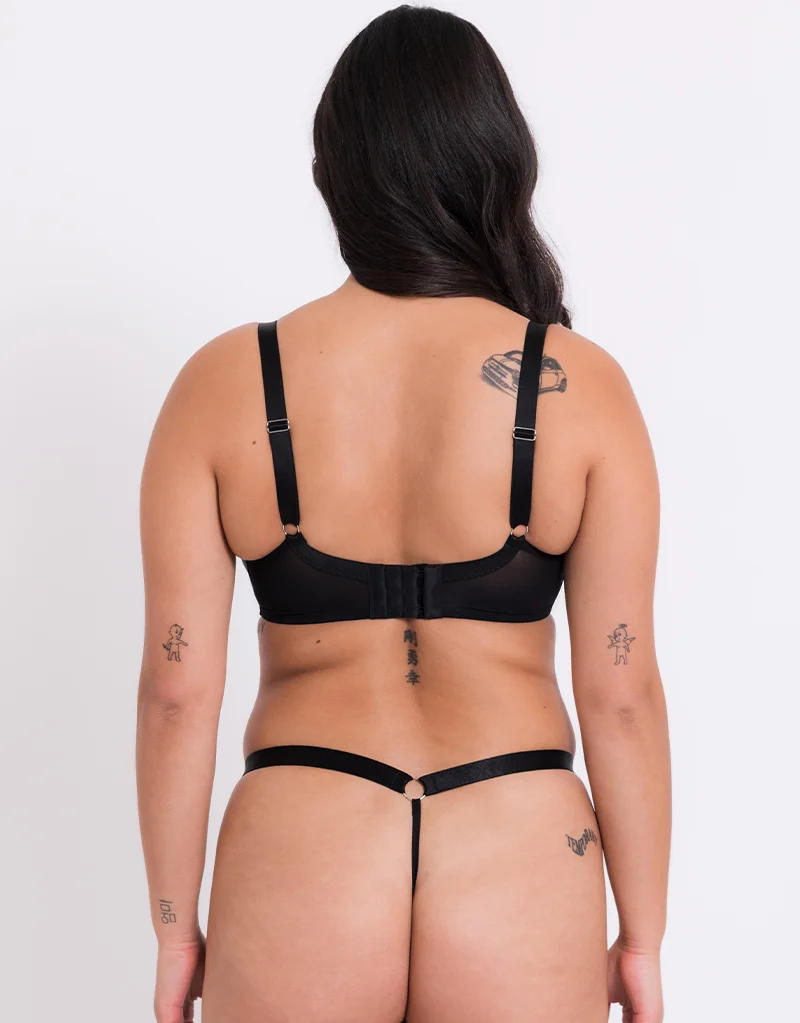 Curvy Kate Stand Out Scooped Plunge Bra Black Sparkle