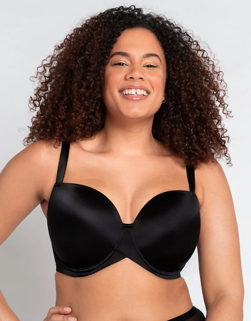 Curvy Kate Smoothie T-Shirt Balcony Moulded Bra Black