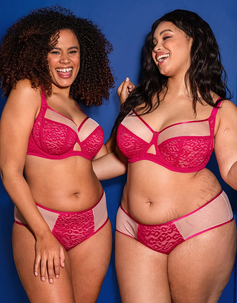 Curvy Kate Victory Wild Balcony Bra Hot Pink/ Blush