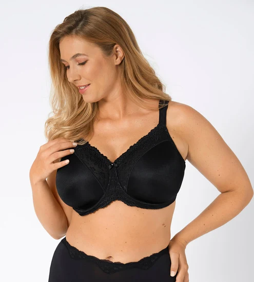 Triumph Ladyform Soft Damen Miederwaren BH kurz Mittelträger mit Bügel schwarz