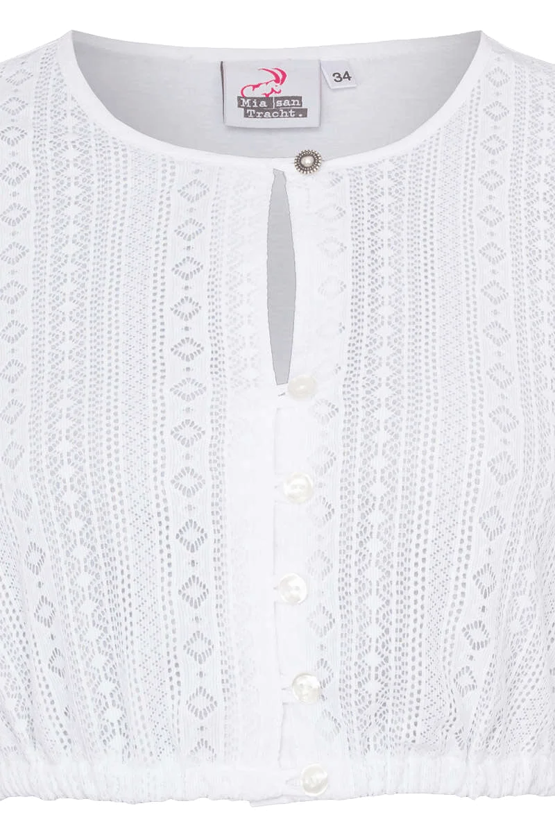 Damen Dirndl Bluse kurzarm