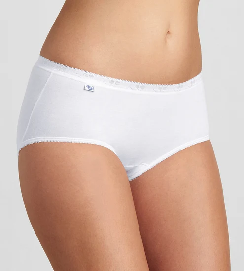 Sloggi Basic Damen Tagwäsche Slip (ohne Bein) Taille weiß Klassiche Form