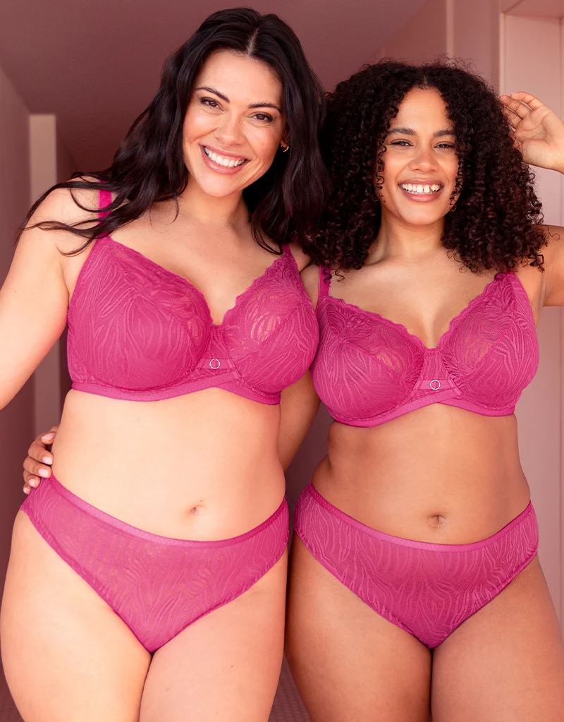 Curvy Kate Lace Daze Balcony Bra Lipstick Pink