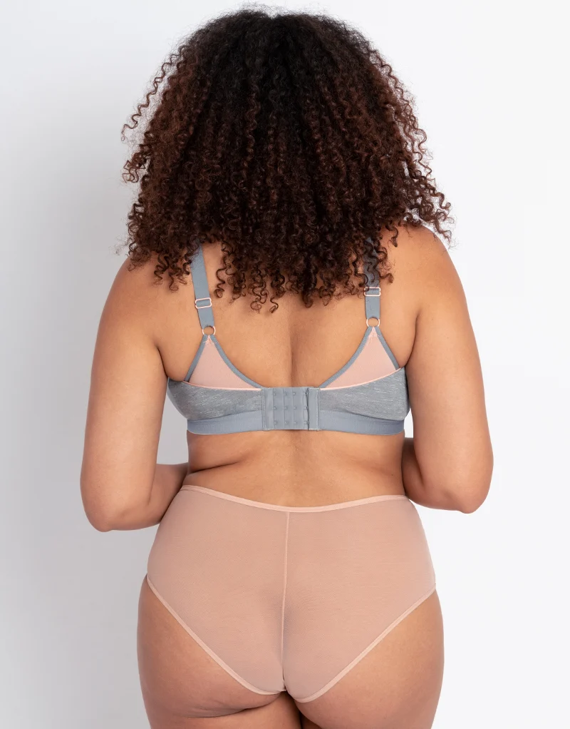 Curvy Kate In My Dreams Non-Wired Bralette Grey/Peach