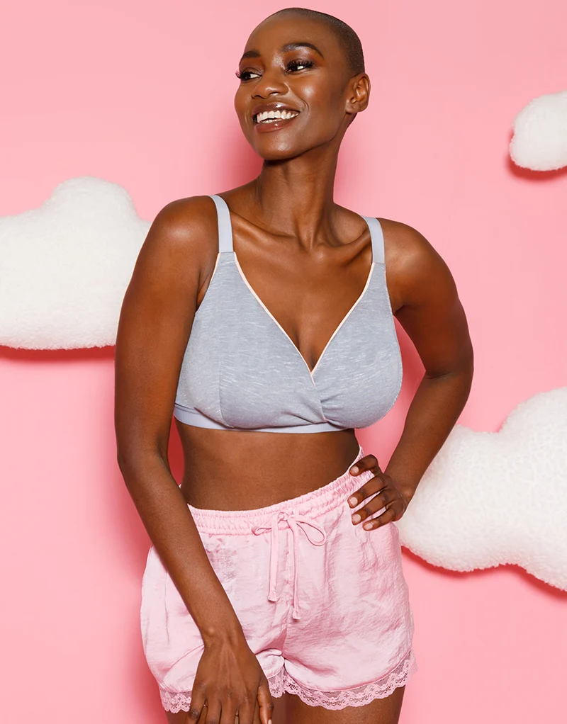 Curvy Kate In My Dreams Non-Wired Bralette Grey/Peach
