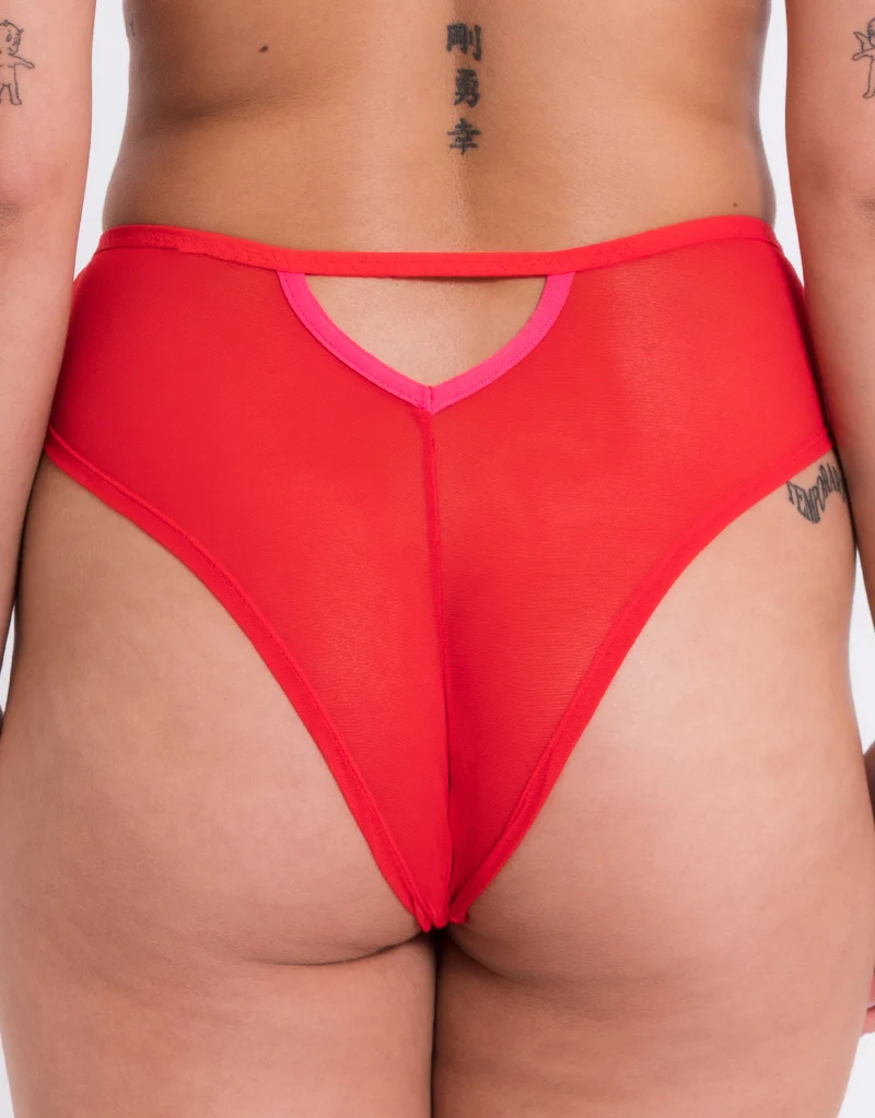 Curvy Kate Elementary High Waist Brazilian Red/Pink
