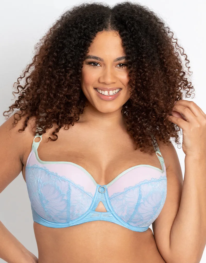 Curvy Kate Emboost Padded Balcony Bra Blue/Lilac
