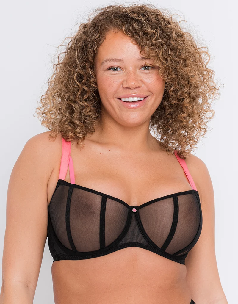 Curvy Kate Elementary Balcony Bra Black/Pink