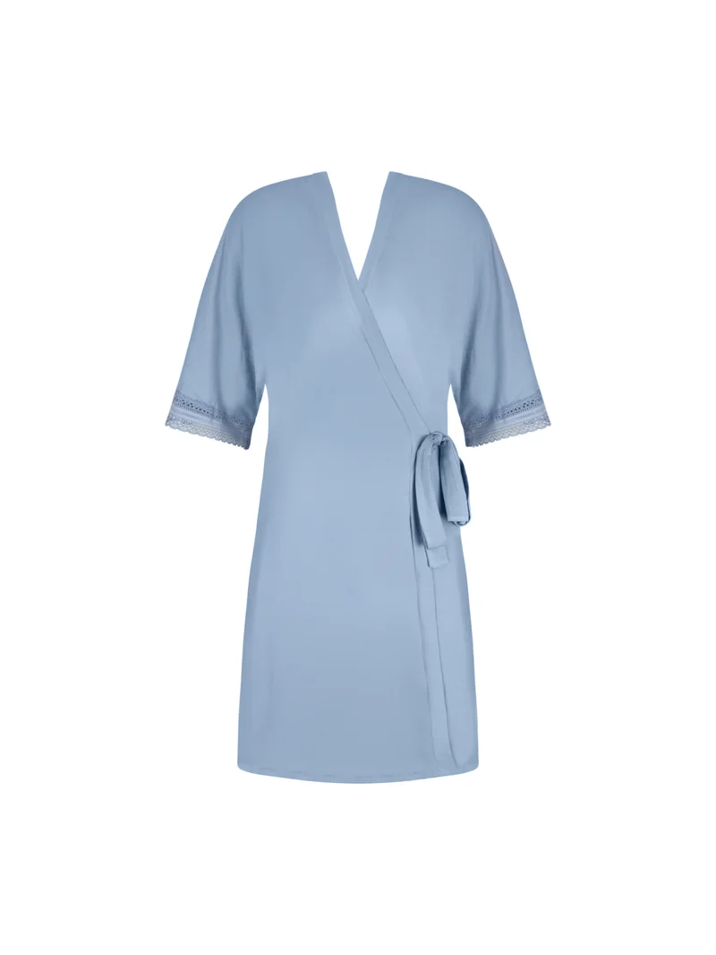 Antigel von Lise Charmel – Mittellanges Negligé-Kleid „Simply Graphic“ in Bleu Gris