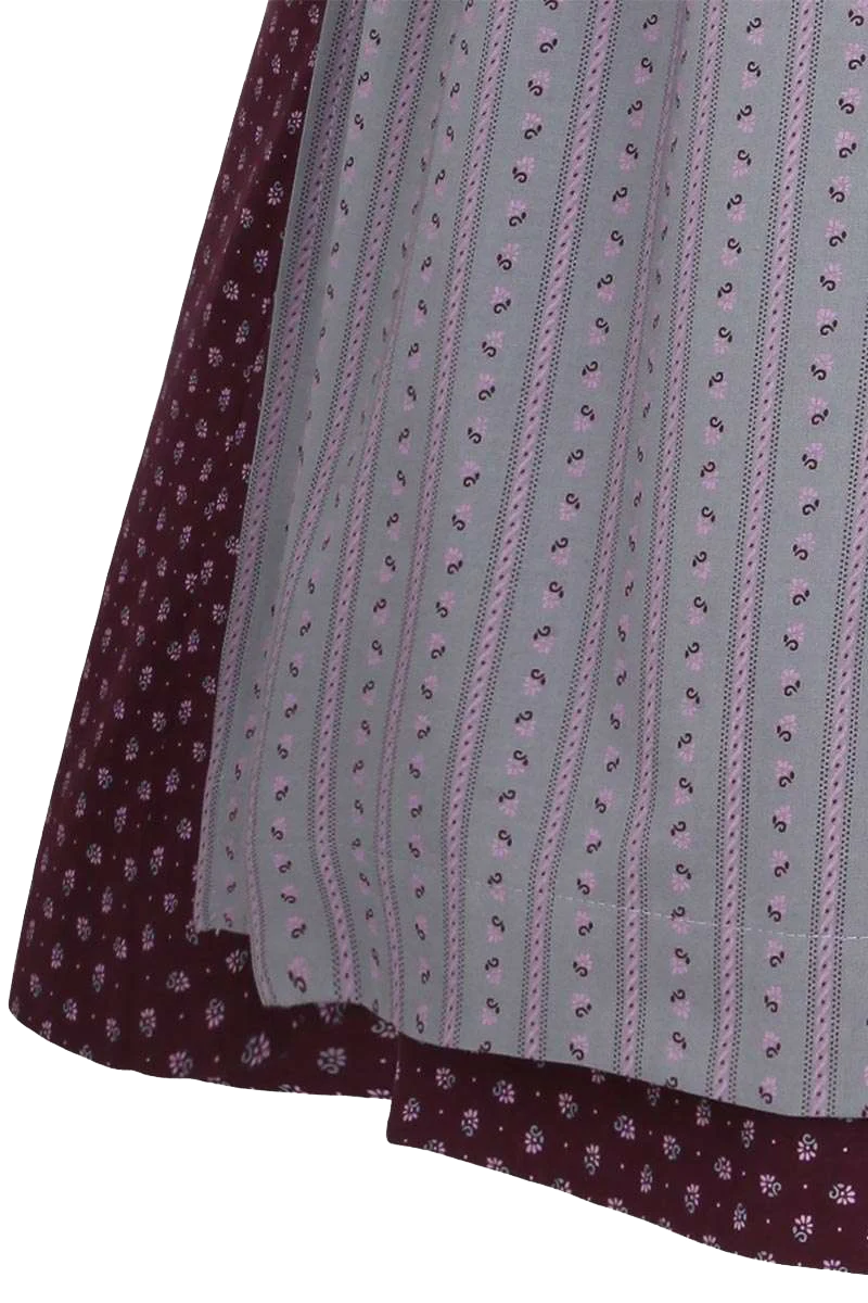 Baumwolldirndl aubergine grau