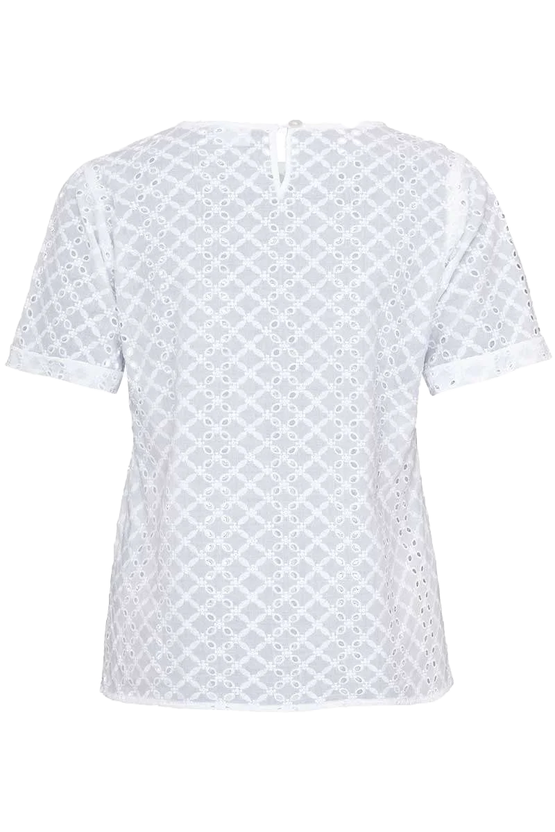 Damen Trachten Spitzenbluse hochgeschlossen kurzarm