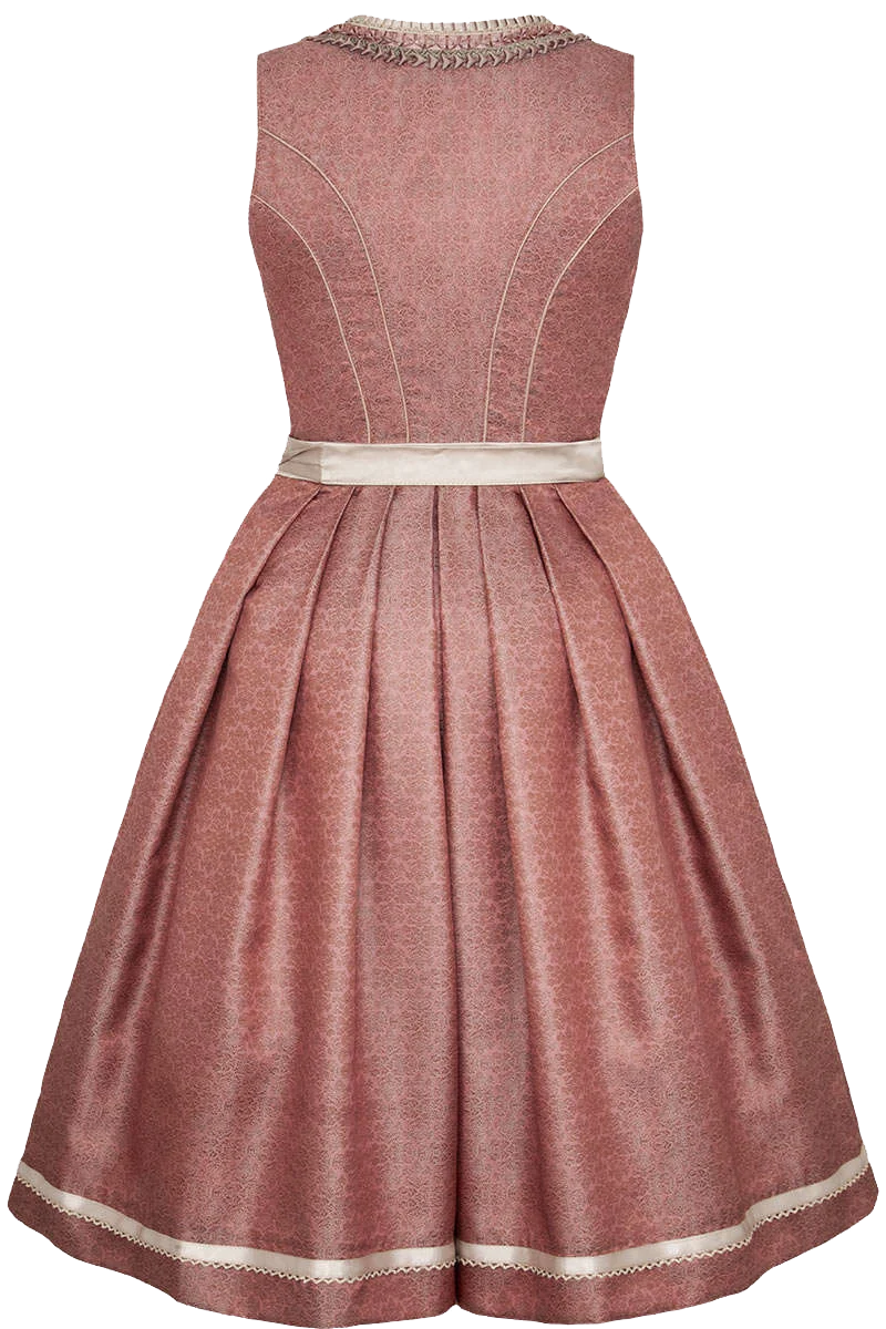 Midi-Dirndl mit Perlen-Stickerei-Schürze altrosa