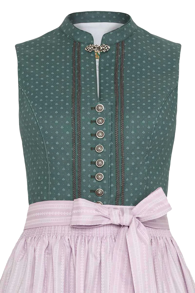 Dirndl midi hochgeschlossen mit Brosche