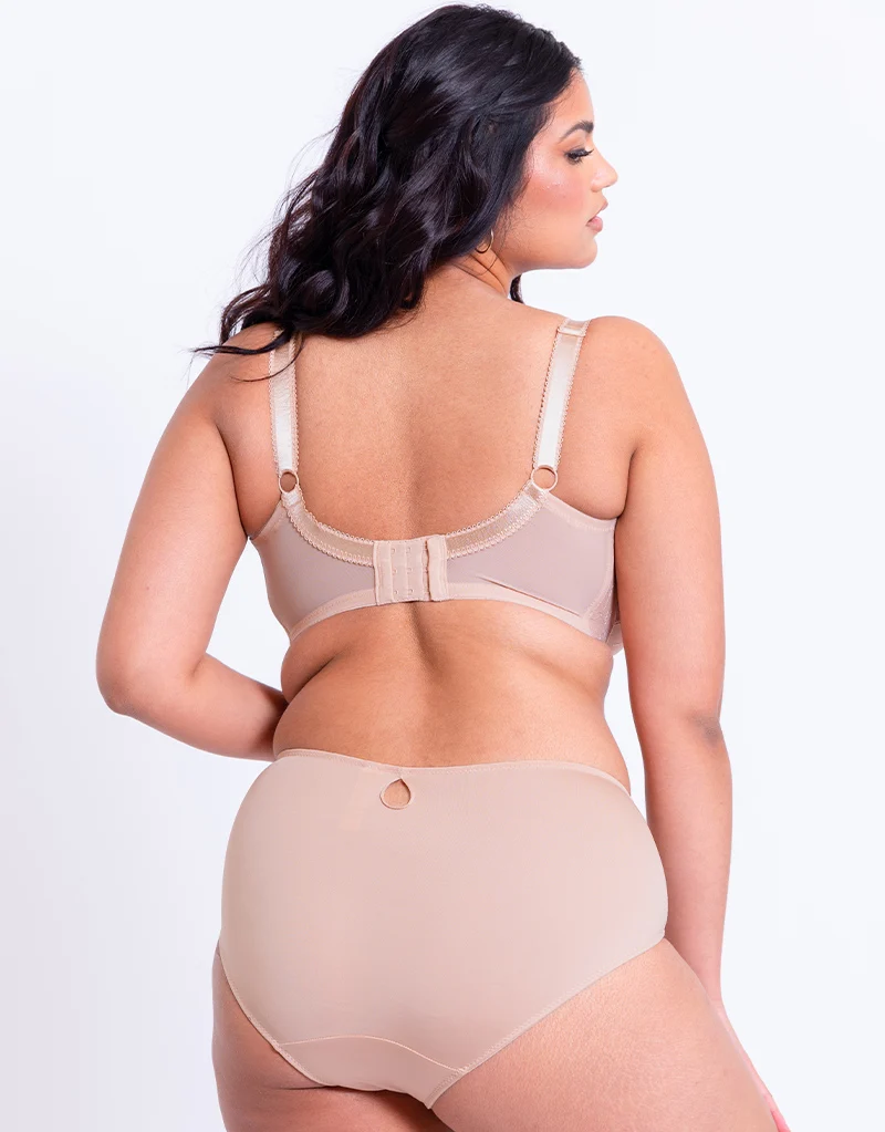Pour Moi Imogen Rose Embroidered Brief Latte
