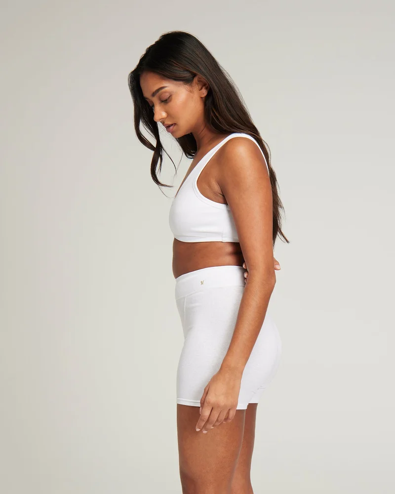 Nudea - Bio-Baumwoll-Bralette mit Dip-Front, Weiß