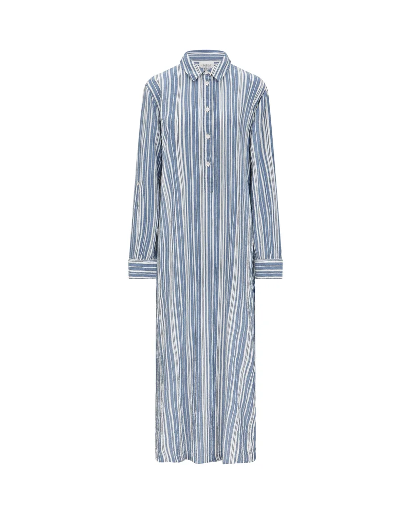 Nudea - Maxihemd Französisch Marineblau Streifen